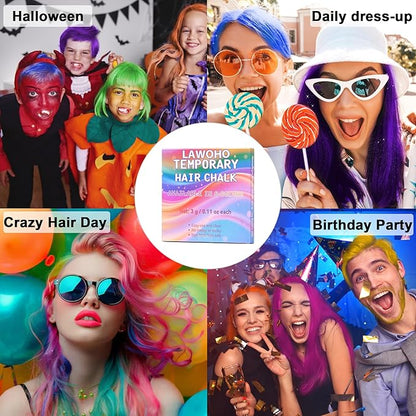 Hair Chalk for Girls 6 Color Temporary Hair Color Dye Shimmer Glitter Hair Color Makeup Washable Hair dye Christmas Birthday Gift for Girls Age 4 5 6 7 8 9 10-12 Year Old