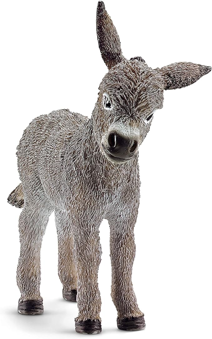 Schleich Farm World, Realistic Farm Animal Toys for Boys and Girls, Baby Donkey Foal Toy Figurine, Ages 3+
