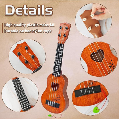 Kids Toy Classical Ukulele,17 Inch 4 Strings Guitar Ukulele Musical Toy,Educational Guitar Toy for Toddlers and Preschoolers