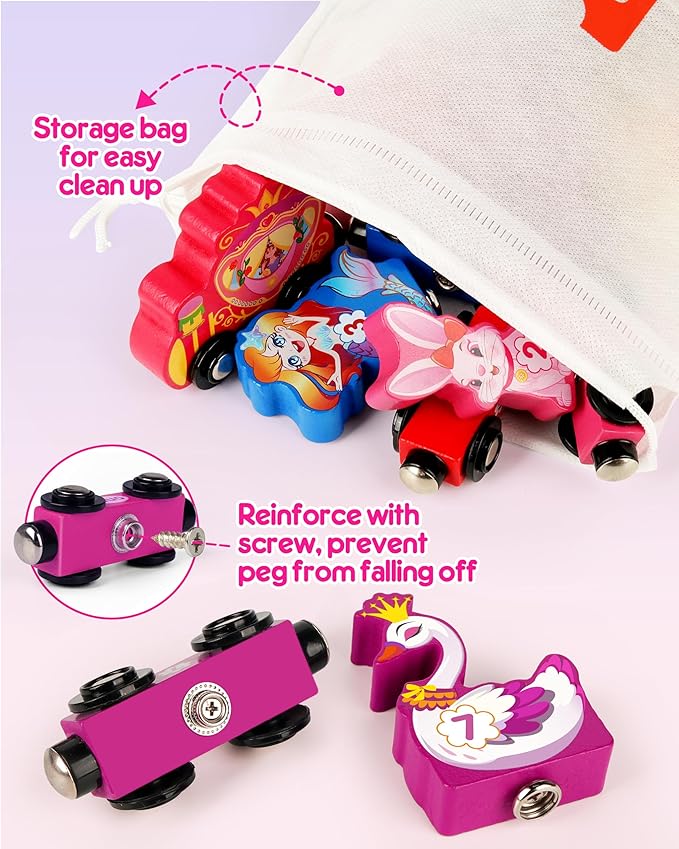 Helsort Wooden Number Train Set for Toddlers, Magnetic Unicorn Trains Toys, Numbers Matching Game for Ages3-5, Toddler Learning Toys, Fine Motor Skills Preschool Activities Birthday Gifts for Girls