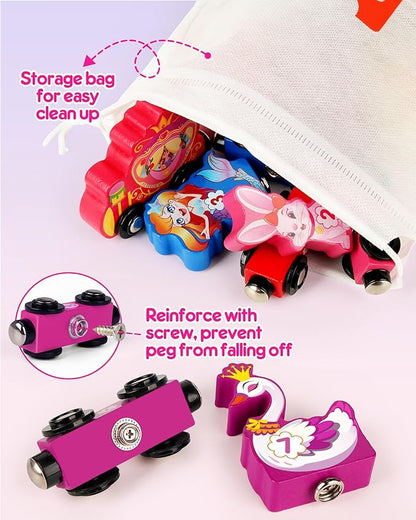 Helsort Wooden Number Train Set for Toddlers, Magnetic Unicorn Trains Toys, Numbers Matching Game for Ages3-5, Toddler Learning Toys, Fine Motor Skills Preschool Activities Birthday Gifts for Girls