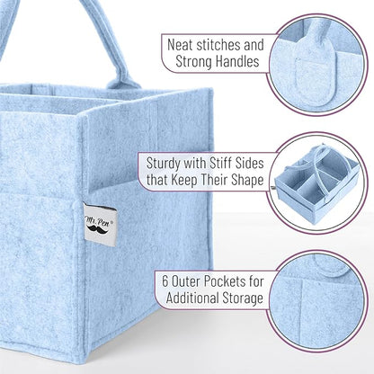 Mr. Pen- Baby Diaper Caddy Organizer, Sky Bliss, Nursery Storage Bin and Car Organizer for Diapers and Baby Wipes