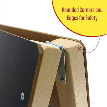 Flipside Products Child's Black Chalkboard and White Dry Erase Easel, Kids Foldable, Drawing in Classroom, Whiteboard