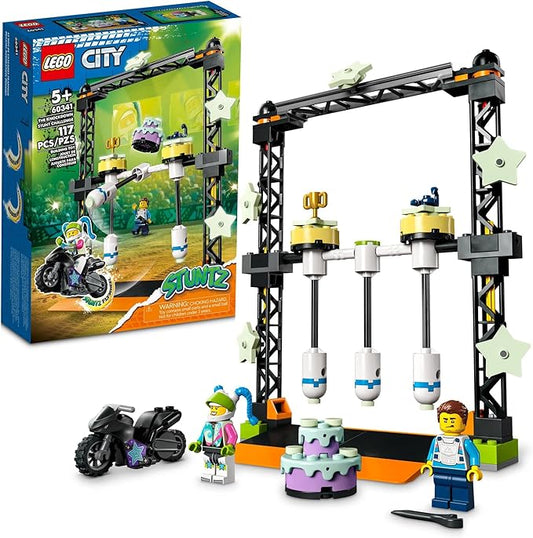 LEGO City Stuntz The Knockdown Stunt Challenge Playset, 60341 Adventure TV Series Action Toy for Kids Aged 5 Plus with Stunt Bike, Racer & Accessories