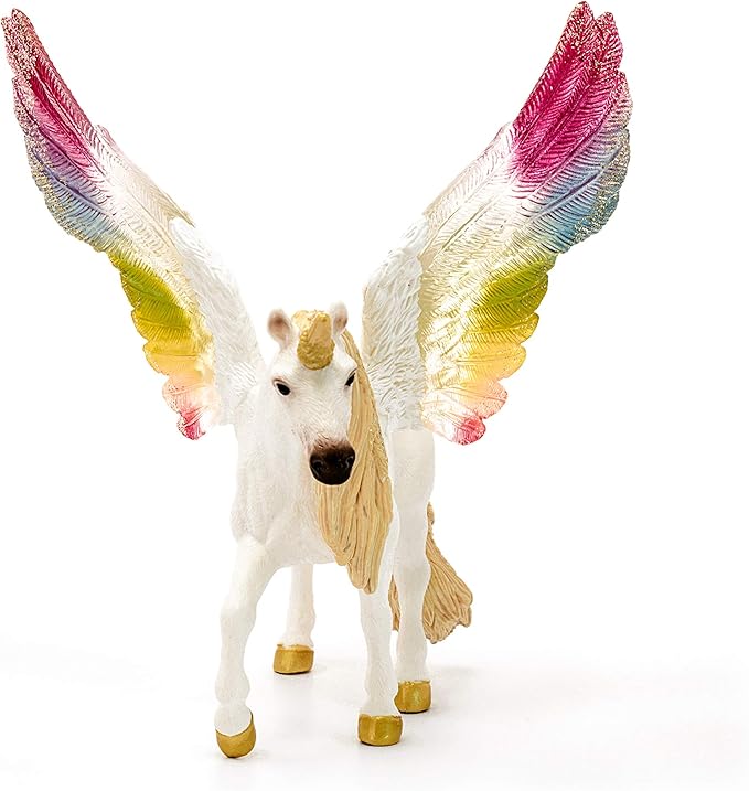 Schleich bayala, Unicorn Toys for Girls and Boys, Winged Rainbow Unicorn with Glitter Wings, Ages 5+, Multicolor, 7 inch