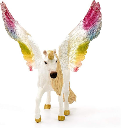 Schleich bayala, Unicorn Toys for Girls and Boys, Winged Rainbow Unicorn with Glitter Wings, Ages 5+, Multicolor, 7 inch