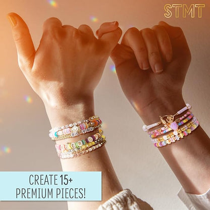 STMT DIY Beaded Jewelry, Makes 15 Premium Jewelry Pieces, Quality Bracelet Making Kit, Features Letter Beads for Bracelets, Enameled Bracelet Charms, Jewelry Making Supplies, Great Teen Girl Gifts