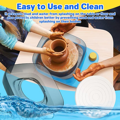 Innofans Pottery Wheel for Kids - Complete Pottery Kit & Tools for Beginners, Plug-in Rechargeable Battery, Upgraded Detachable Turntable Adjustable Speed, DIY Clay Maker for Kids 9-12 (Patented)