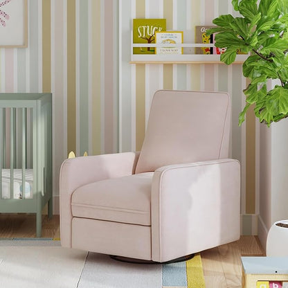 DaVinci Penny Recliner and Swivel Glider in Performance Pale Blush Pink Eco-Weave, Water Repellent & Stain Resistant, Greenguard Gold Certified, CertiPUR-US Certified