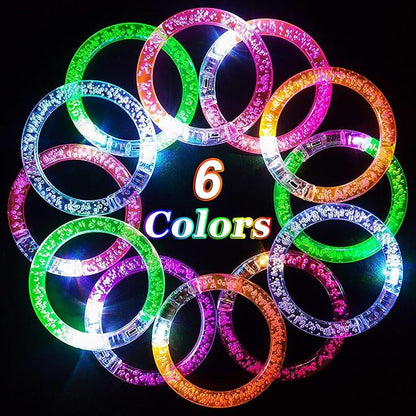 24 Pack Glow In The Dark LED Bracelets Party Favors for Kids Party Supplies Flashing Light Up Bracelet Glow Sticks Party Toys Neon Party Accessory Concert Birthday Party Games Valentines Day Gifts
