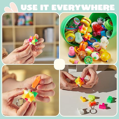 JOYIN 72Pcs Easter Party Favors Set, Sticky Hands, Stampers, Bracelets, Keychains, Rings, Sticker for Easter Basket Stuffers, Easter Goodie Bag Fillers, Classroom Prize Supplies, Easter Egg Toy