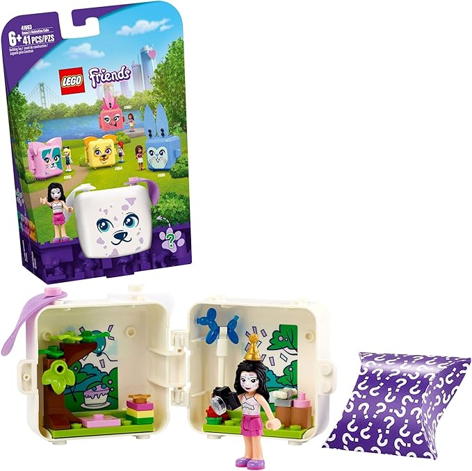 LEGO Friends Emma’s Dalmatian Cube 41663 Building Kit; Puppy Toy Creative Gift for Kids Comes with an Emma Mini-Doll Toy, New 2021 (41 Pieces)