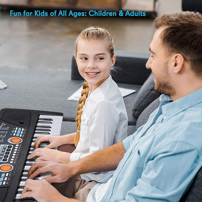 Pyle 49-Key Electric Piano Keyboard – Portable Digital Music Keyboard with Drum Pad, Microphone, Record & Playback Mode for Beginners and Kids