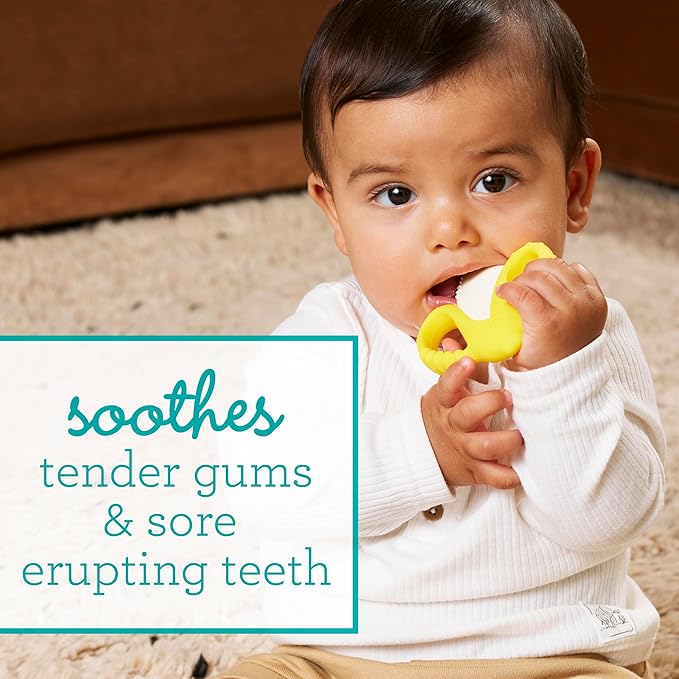 Infantino Farmers Market Teether Gift Set - Set of 3 BPA-Free Fruit & Veggie Textured Silicone Teethers for Soothing Sore Gums, Multicolor