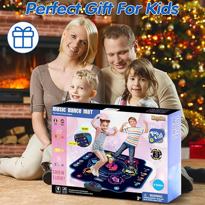 Kids Electronic Dance Pad with 6-Button, Music Dance Game Mat with Built-in Music 9 Levels and 3 Modes, Chirstmas Party Birthday Gifts, Toys for Girls Ages 4-8, 8-12