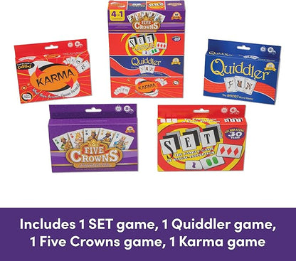 Five Crowns 4 Pack Bundle Card Games for Kids – Card Games for Adults, Family Games Night, Card Games for Families, Multi-Player, Screen Free, Travel Games, Playing Cards, Memory Game, Learning Games