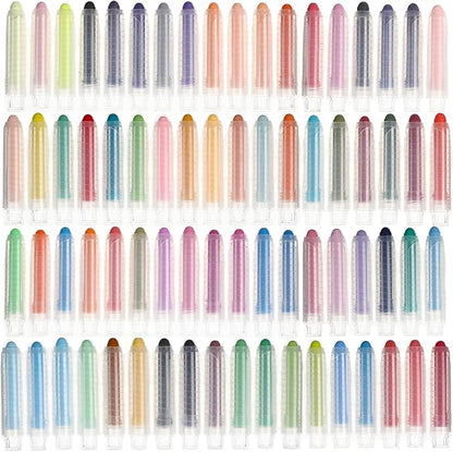 Ireer Dustless Chalk Set Colored Chalk with Holder Sidewalk Chalk for Kids Washable Toddler Chalk for Chalkboard Blackboard Children Drawing Writing Art Tool Toys Gift Party Favors (72 Pcs)