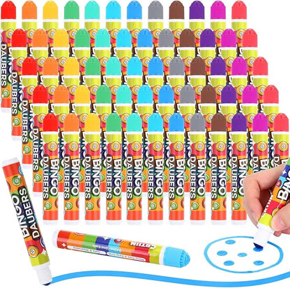 Crtiin 60 Pack Mixed Colors Set of Daubers Dot Markers Supplies in 12 Colors Art Markers Paint Craft for Art and Crafts Painting Supplies Drawing Coloring