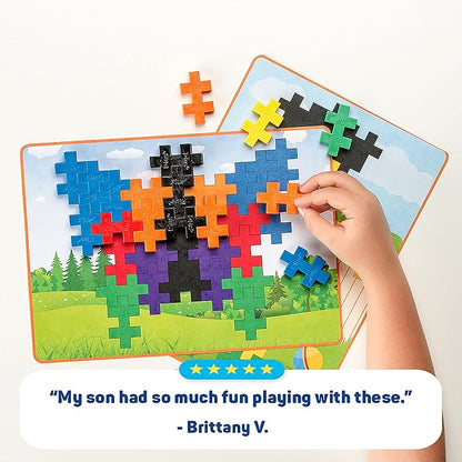 PLUS PLUS - BIG - BIG Picture Puzzles, Basic Color Mix - Construction Building Stem Toy, Interlocking Large Puzzle Blocks for Toddlers and Preschool