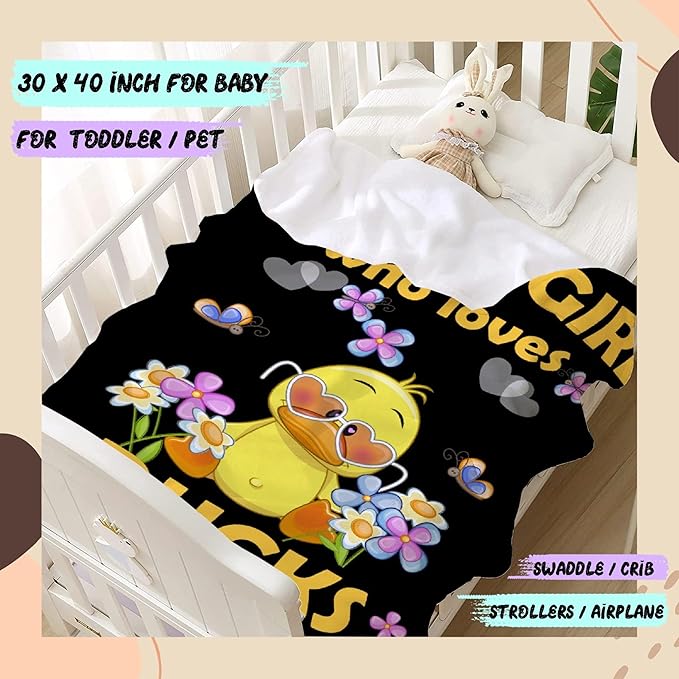 Duck Blanket for Girls Adult duck Blanket Kids Funny Blanket Suitable for Bedroom Living Room bed sofa Crib Couch Chair outdoor All Season Items That Yellow Duck Lovers Will Love 40"x30"for Pets