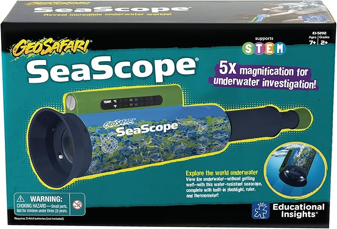 Educational Insights GeoSafari SeaScope, Explore Underwater Without Getting Wet, Includes Magnifier & LED Flashlight, Ages 8+