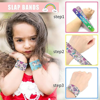 36 PCS Unicorn Slap Bracelets Kids Party Favors,Bulk Snap Bracelet Party Favors Supplies for kids&teens Gifts Teacher Classroom School Favors Prizes Exchanging Gift