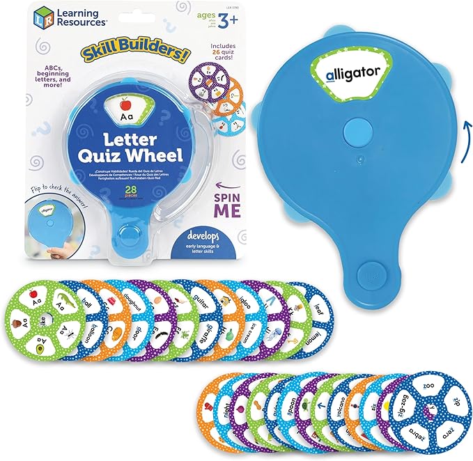Learning Resources Skill Builders Letter Quiz Wheel, Alphabet Flash Cards, Reading Games, Sight Words Flash Cards Kindergarten, Ages 3 and Up