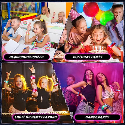 12 Pack LED Bracelets Glow Sticks, Halloween Party Favors, Glow in the Dark Party Supplies for Kids&Adults, Light Up Toys Carnival Birthday Concert Party Games Gifts Accessory