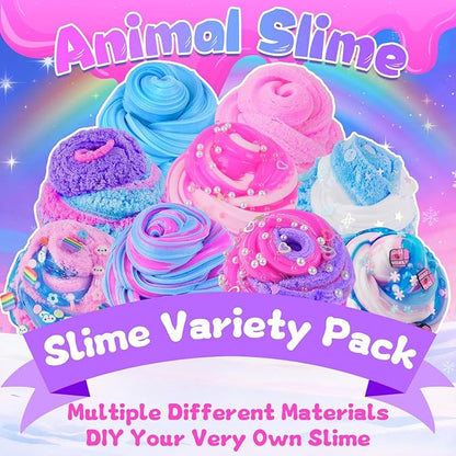 6 Pack Slimes, Slime for Kids Animal Wonderland, Butter Cloud Slime kit for Girls Ages 8-12, Toys for Girls and Boys, Birthday Halloween Christmas Party Favors for Kids Goodie Bag Stuffers
