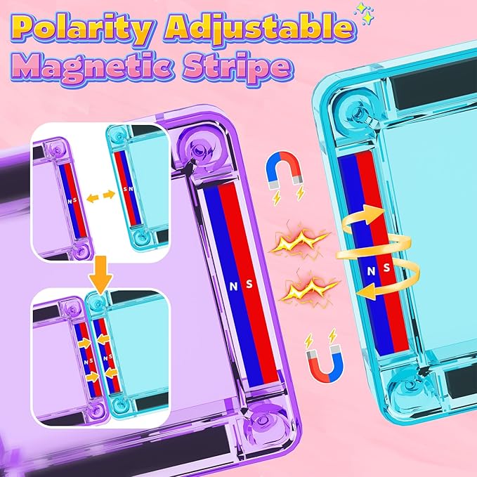 ORZbb Mini Magnetic Tiles Toddler Travel Essentials Set with Case, Magnetic Blocks Building Montessori Educational Learning Sensory Preschool Toys for 3+ Year Old Boys Girls Birthday Gifts