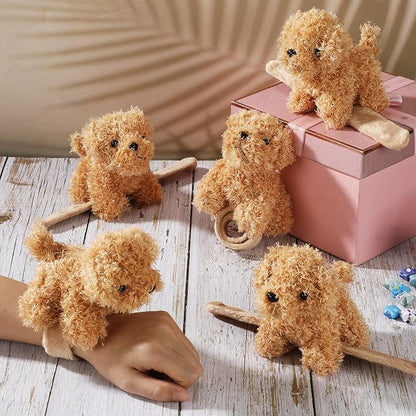 Ceenna 16 Pcs Valentine's Day Puppy Stuffed Animal Slap Bracelets Cute Puppy Slap Bracelets 8.66 Inch Adorable Puppy Slap Wrist Bracelets Bulk for Birthday Party Gifts Favors Goodie Bag Fillers