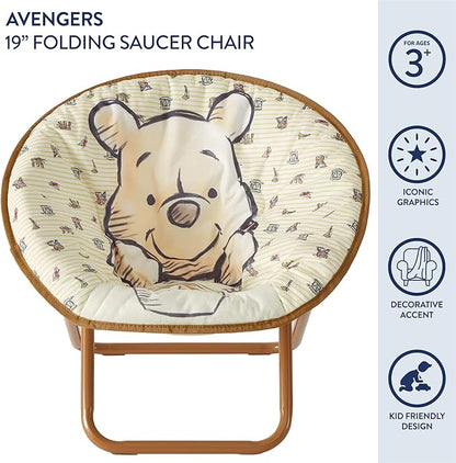 Idea Nuova Disney Winnie The Pooh Toddler 19" Folding Saucer™ Chair, Ages 3+