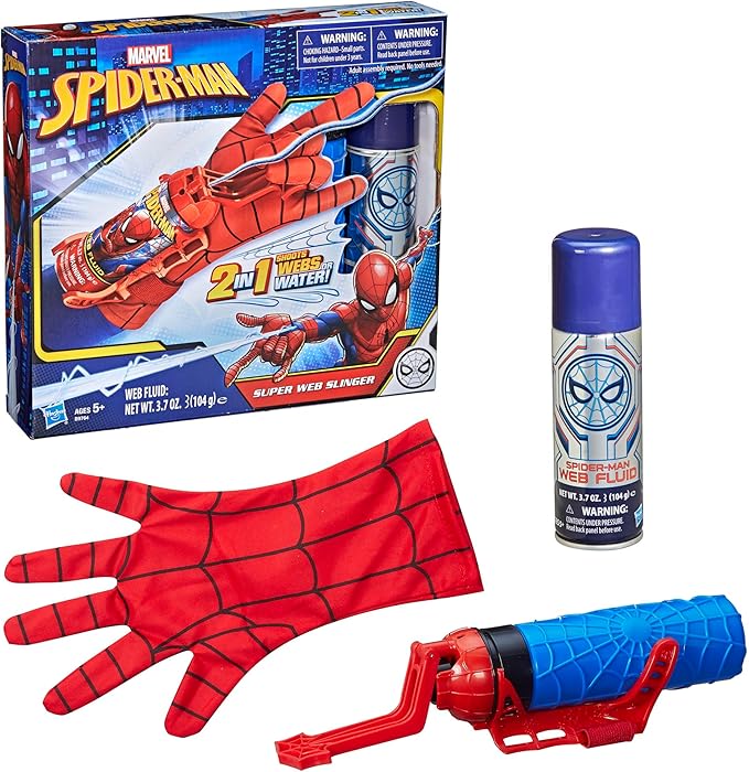 Marvel Spider-Man Super Web Slinger, 2-In-1 Shoots Webs or Water, Web Shooter Toy, Role-Play Toys, 5 Year Old Boys and Girls and Up (Amazon Exclusive)