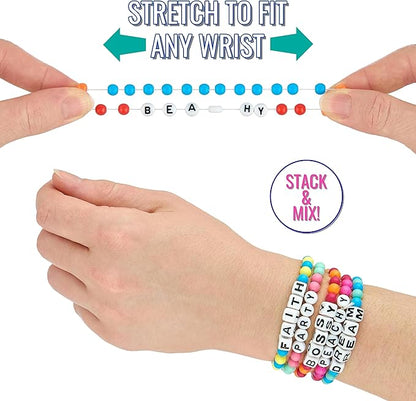 Expressions 16pc Tear & Share Bracelets w/ PASTEL Beads - Novelty Message Bracelets To Share With Friends, Colorful Letter Beaded Bracelets, Shareable Party Favor Jewelry For Kids And Teens