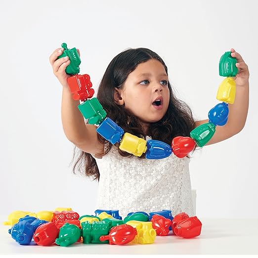 LEARNING ADVANTAGE Transportation Linking Blocks - Set of 36 - Ages 18m+ - Pop Beads for Toddlers - Early Sensory and Fine Motor Manipulative