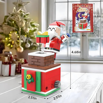 Christmas Building Blocks Sets Rotating Christmas Santa Building Sets for Kids 2024 Christmas Kits Small Xmas Building Brick Toys Gifts for Adults Teens Kids Girls Boys Ages 6+(139PCS Small Size)