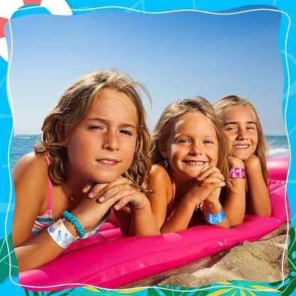 200 Pcs Summer Slap Bracelets Bulk Hawaiian Theme Slap Bracelets Beach Ocean Theme Snap Wristband Tropical Luau Party Favors for Birthday Classroom Prizes Exchanging Gifts