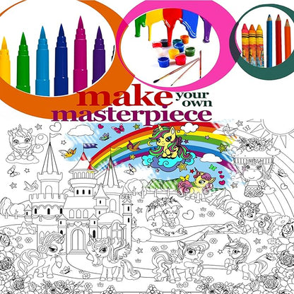Unicorn Coloring Poster for Kids at Birthday Party - Giant Coloring Posters for Girls - Extra Large Coloring Sheets - Super Huge Coloring Pages - Jumbo Coloring Floor Wall Size Big Coloring Book