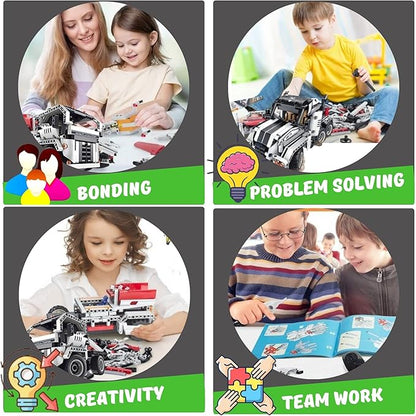 Remote Control Truck for Boys 8-12 Building Blocks Set Build Your own RC Semi Truck Toy A Fun Engineering Kit Stem Building Toy and Cool Birthday for 7, 8, 9, 10+ Years Old Boys