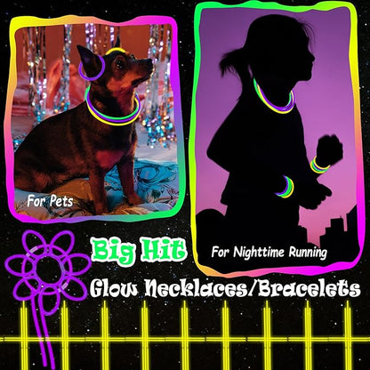 150 pk 8" Green Yellow Purple Glow Sticks Bulk Party Favors, Light up Glow Necklaces & Bracelets in the Dark Party Supplies For Christmas Halloween Birthday Mardi Gras (Green Yellow Purple)