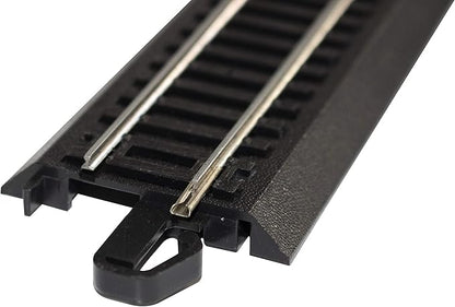 Bachmann Trains - Snap-Fit E-Z TRACK REMOTE TURNOUT - LEFT (1/card) - STEEL ALLOY Rail With Black Roadbed - HO Scale