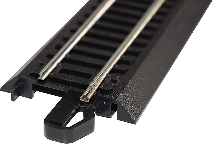 Bachmann Trains - Snap-Fit E-Z TRACK 18” RADIUS CURVED TERMINAL RERAILER w/WIRE (1/card) - STEEL ALLOY Rail With Black Roadbed - HO Scale