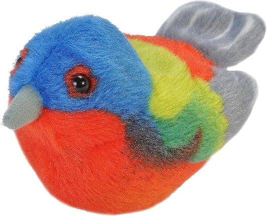 Wild Republic Audubon Birds Painted Bunting Plush with Authentic Bird Sound, Stuffed Animal, Bird Toys for Kids & Birders
