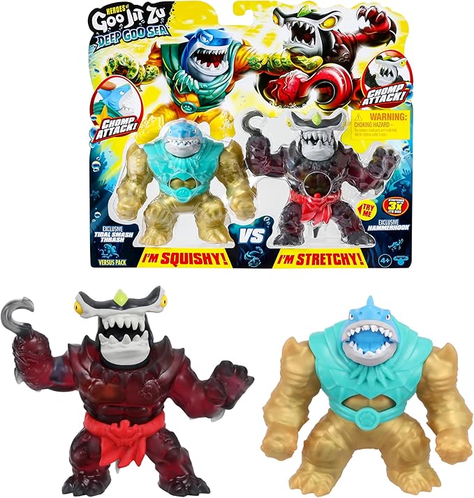 Heroes of Goo Jit Zu Deep Goo Sea Versus Pack. Exclusive Tidal Smash Thrash VS Exclusive Hammerhook. 2 Figure Pack!