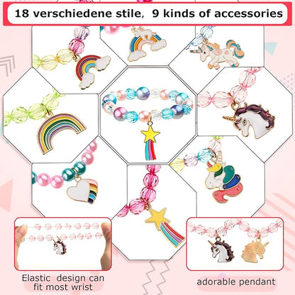 36 Pcs Unicorn Party Favors Unicorn Headbands for Girls Colorful Unicorn Bracelet Christmas Kids Gifts Rainbow Bracelets Unicorn Horn Headband for Birthday Party Supplies