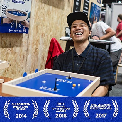 KLASK: The Magnetic Award-Winning Party Game of Skill - for Kids and Adults of All Ages That’s Half Foosball, Half Air Hockey