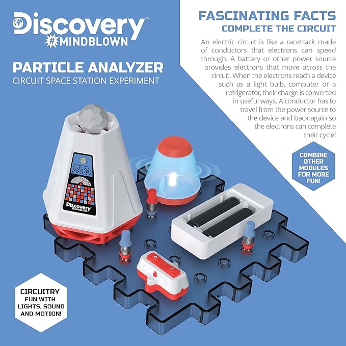 Discovery #MINDBLOWN Particle Analyzer Circuitry Set, Build-it-Yourself Engineering Toy Kit, Explore The Science of Motion, Great Gift for Kids, 9-Piece, Ages 8+