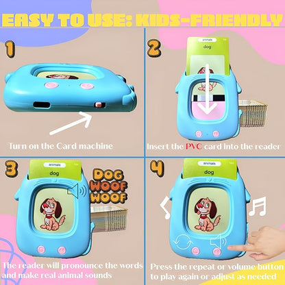 Unbreakable PVC Talking Flash Cards Toddler Toys with Carrying Ring, Pocket Speech Therapy, Learning Educational Montessori Autism Sensory Toys Toddler Games 274 Sight Words for Boys and Girls Gifts