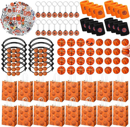 Aoriher 162 Pcs Basketball Party Favors, Basketball Party Gift Goodie Bag Fillers Foam Basketballs Tattoo Stickers Keychains Sticker Charm Bracelets Sport Wristband Pull Back Cars for Party Supplies