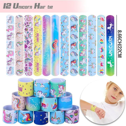 133Pcs Unicorn party favors, Unicorn Theme Birthday party decoration party favors Pack with Unicorn bracelet, unicorn hair rings, Key chains,Tattoos for Unicorn goodies bag Fillers Pinata Filler